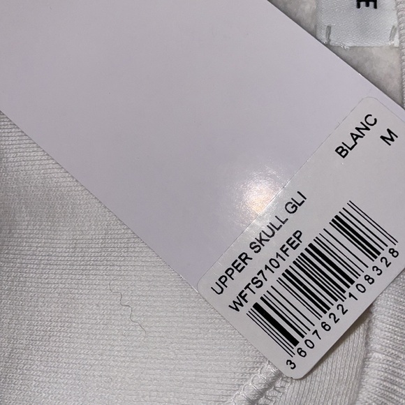 🎉HP🎉NEW Zadig And Voltaire White Upper Gold/Slv Glitter Skull Sweatshirt Sz M✨ - Picture 12 of 13